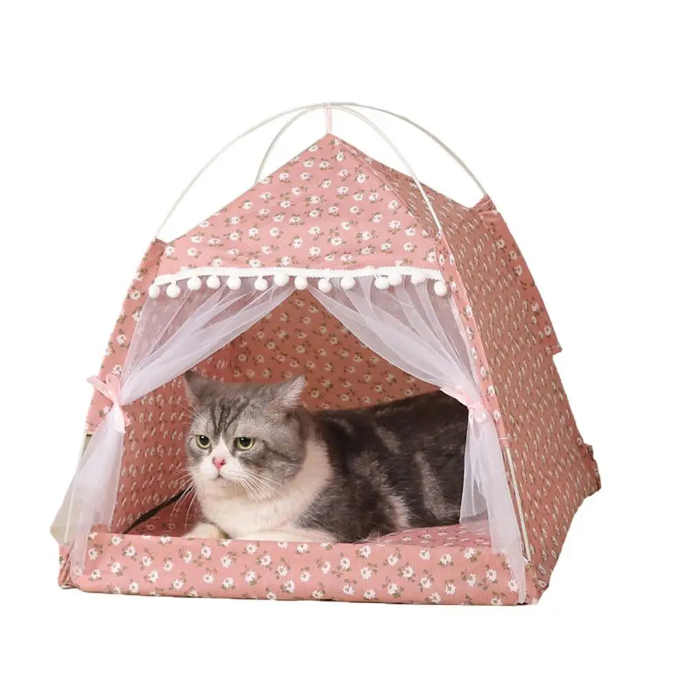 Cat Nest Portable Folding Pet Tent Cat House Cage For Cat Tent Playpen Puppy Kennel Easy Operation Fence With Screen Door