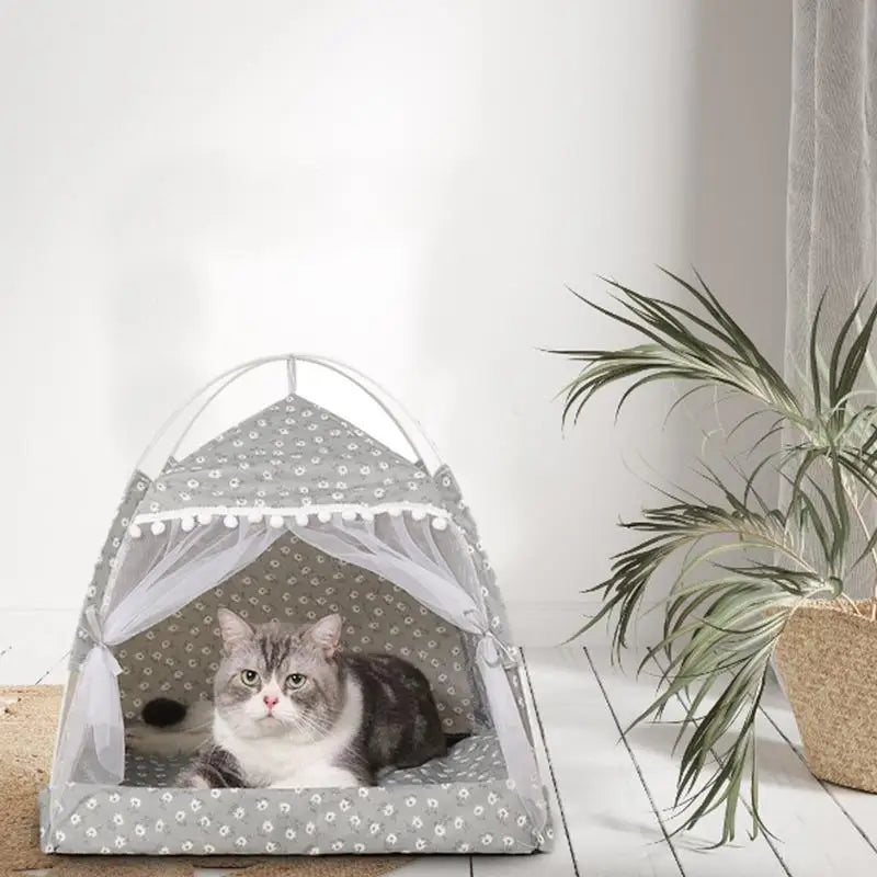 Cat Nest Portable Folding Pet Tent Cat House Cage For Cat Tent Playpen Puppy Kennel Easy Operation Fence With Screen Door