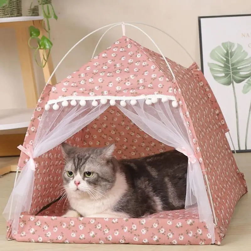 Cat Nest Portable Folding Pet Tent Cat House Cage For Cat Tent Playpen Puppy Kennel Easy Operation Fence With Screen Door