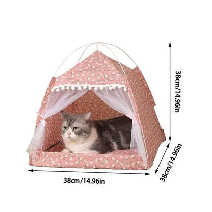 Cat Nest Portable Folding Pet Tent Cat House Cage For Cat Tent Playpen Puppy Kennel Easy Operation Fence With Screen Door