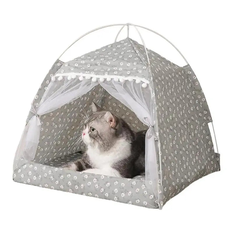 Cat Nest Portable Folding Pet Tent Cat House Cage For Cat Tent Playpen Puppy Kennel Easy Operation Fence With Screen Door